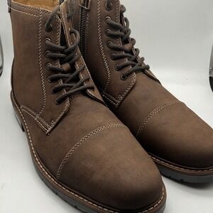 Dockers Mens Rawls Rugged Lace-up Synthetic Leather Lugged Sole Cap Toe Boot M12